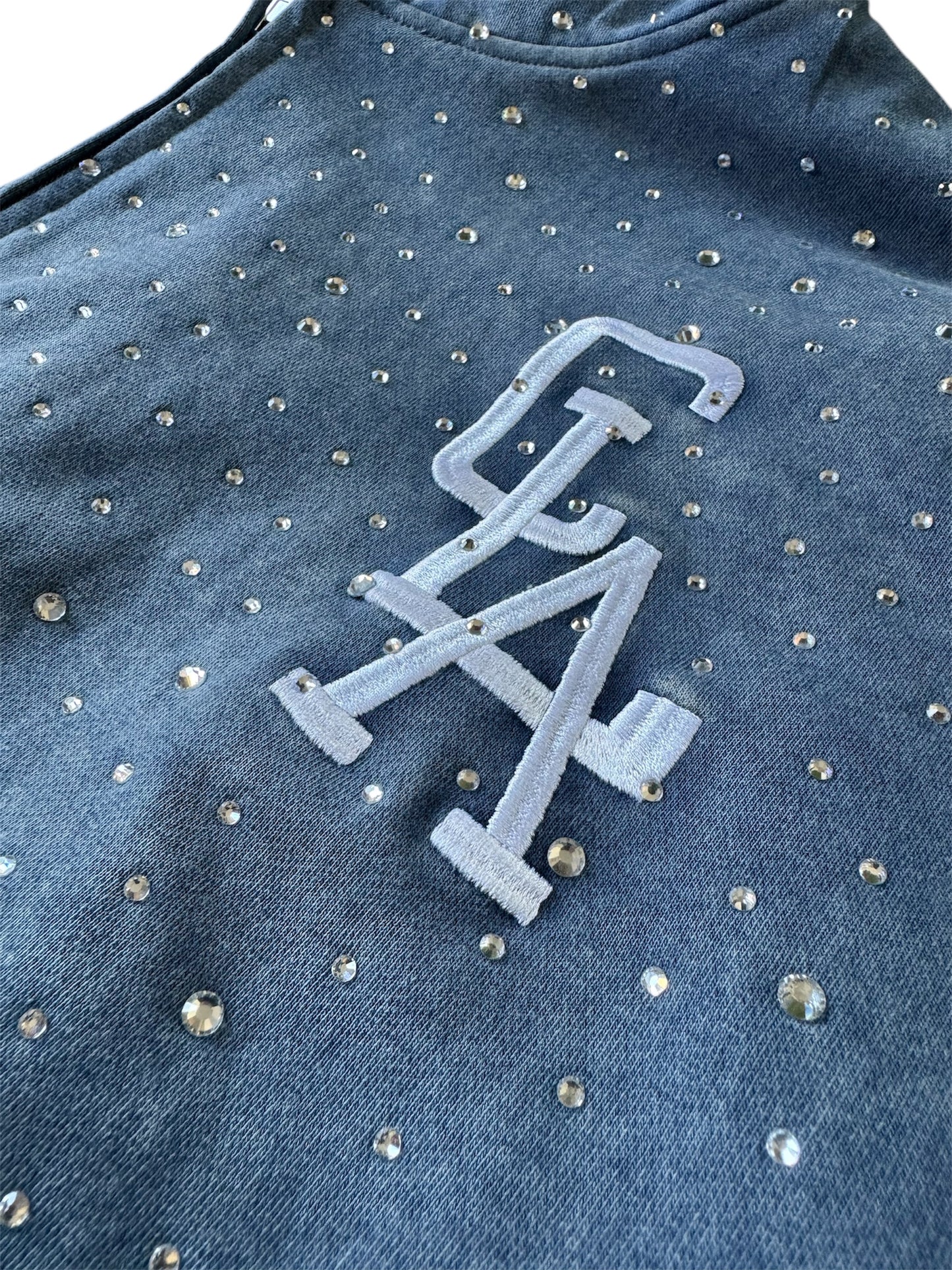 ConcreteLA Rhinestone Zip Up
